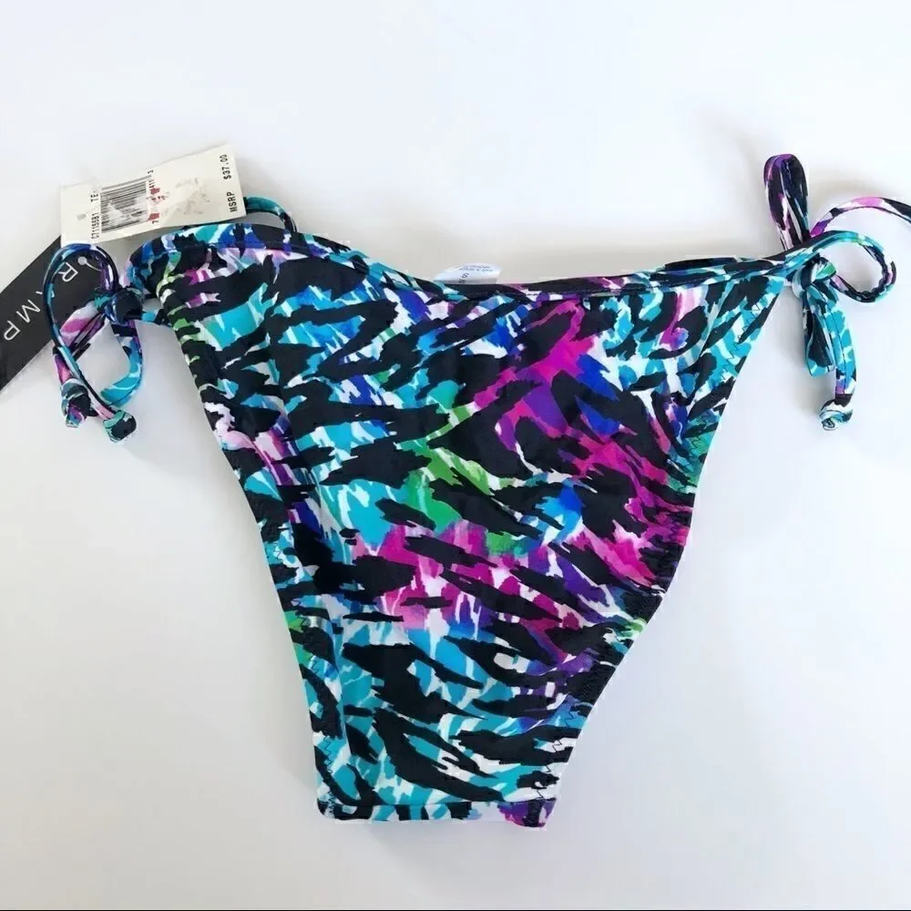 Rampage bikini bottoms ruffle leopard new